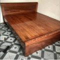 Giường ngủ 1m6 gỗ xoan kết hợp dát phản GGN14