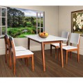 Bộ bàn ghế phòng ăn bằng gỗ tự nhiên  HGB63B + 4HGG63