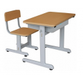 Bộ bàn ghế chân sắt dành cho cấp 1 mặt gỗ cao 63cm BHS106-5