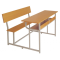 Bộ bàn ghế chân sắt dành cho 2 chỗ ngồi bằng gỗ tự nhiên BSV107TG