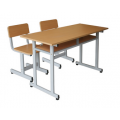 Bộ bàn ghế dành cho cấp 2 và 3 khung sắt mặt gỗ cao 69cm BHS110HP6G